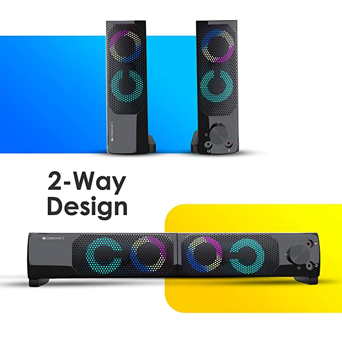 Zebronics Zeb Wonderbar 10 USB Powered 2.0 Computer Speaker with RGB Lights Zebronics Zeb Wonderbar 10 USB Powered 2.0 Computer Speaker with RGB Lights